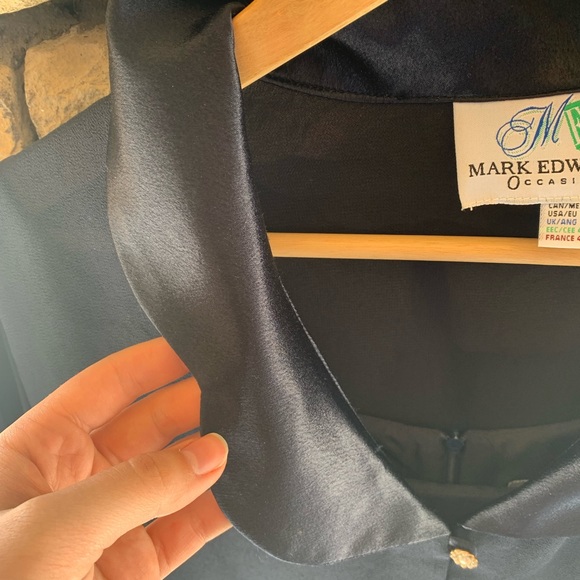 Vintage Navy blue mark edwards dress and cover up - Picture 5 of 7